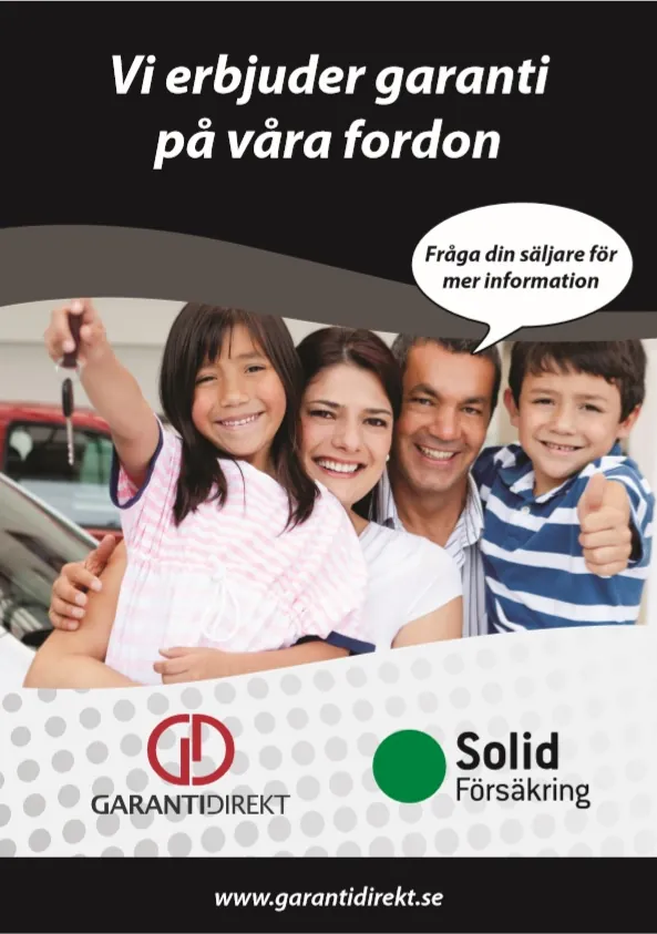 Annons: Vi erbjuder garanti på våra fordon – Garantidirekt och SOLID Försäkring