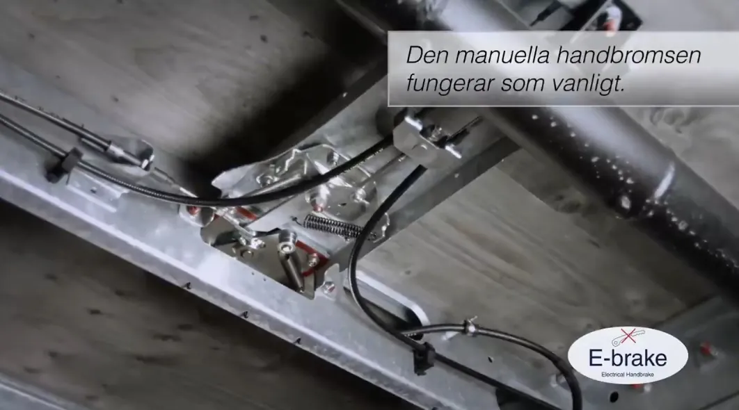 E-Brake monterad under golvet i husbil